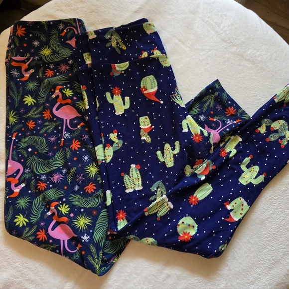 Two Christmas One Size Leggings - Picture 1 of 7